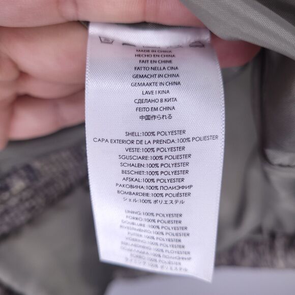 Michael Kors Puffer Vest Small Green Animal Print Zip Up - Picture 9 of 10